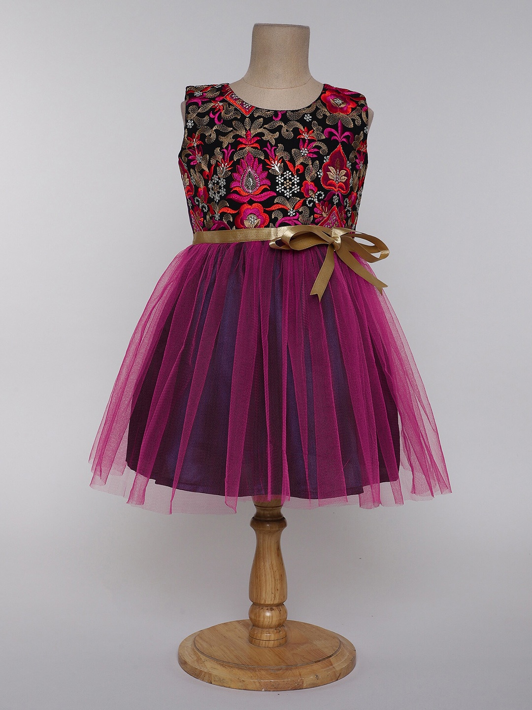 

The Magic Wand Floral Embroidered Dress, Fuchsia
