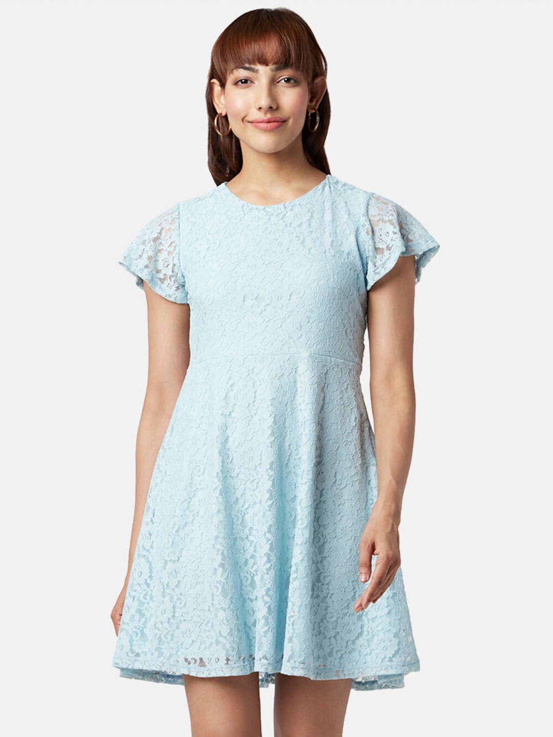 

Honey by Pantaloons Flutter Sleeves Dress, Blue