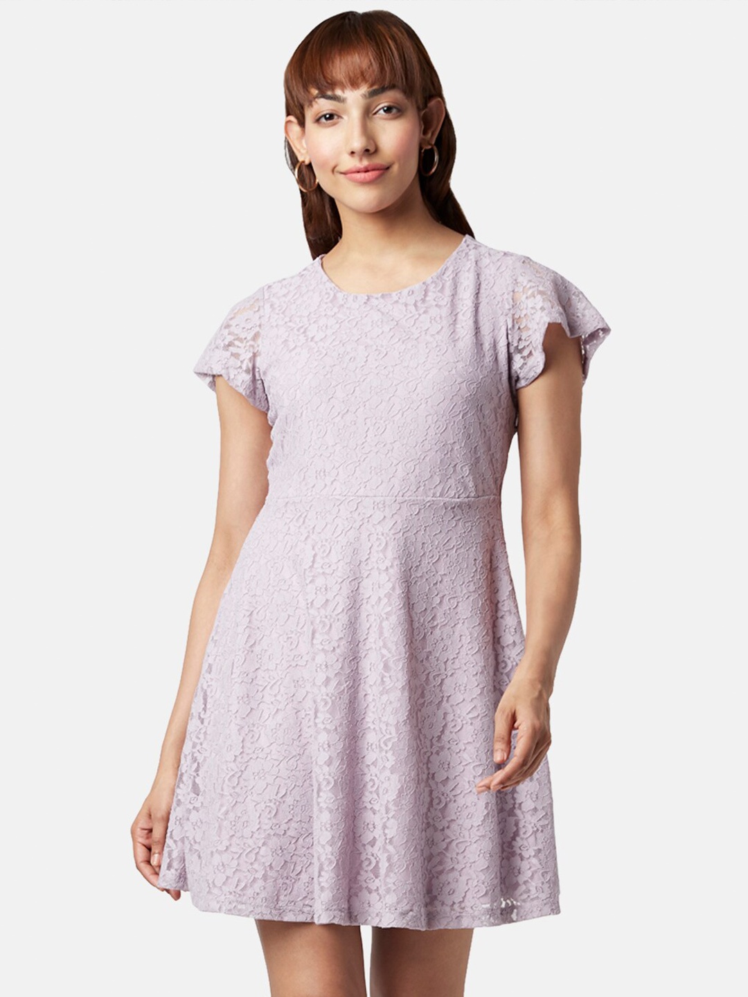 

Honey by Pantaloons Flutter Sleeves Dress, Purple