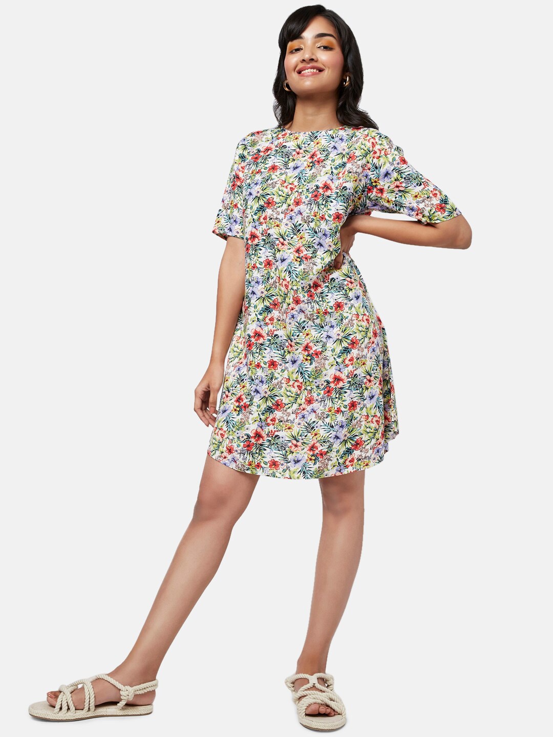 

YU by Pantaloons Floral Printed A-Line Dress, Multi