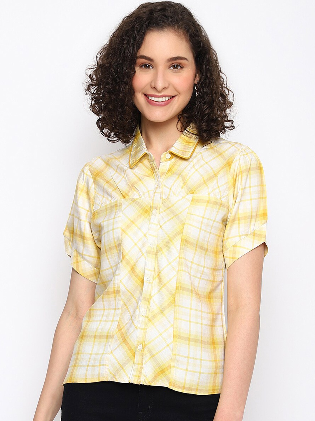 

Latin Quarters Checked Shirt Style Top, Yellow