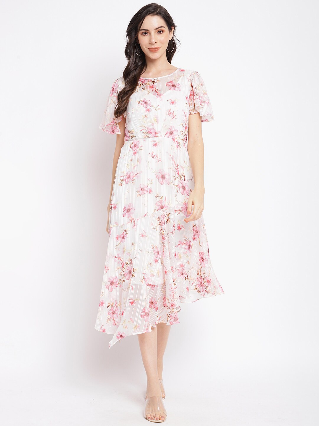 

Latin Quarters Floral Printed Midi Dress, White