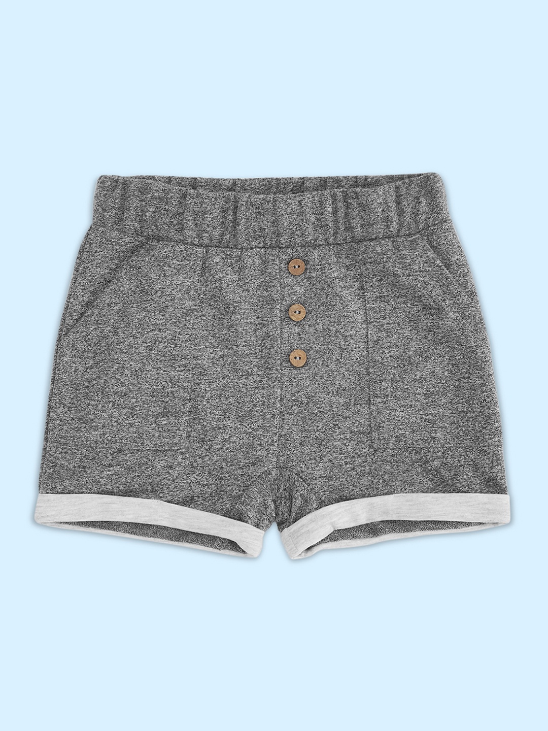 

Pantaloons Baby Kids Boys Solid Hot Pants Shorts, Grey