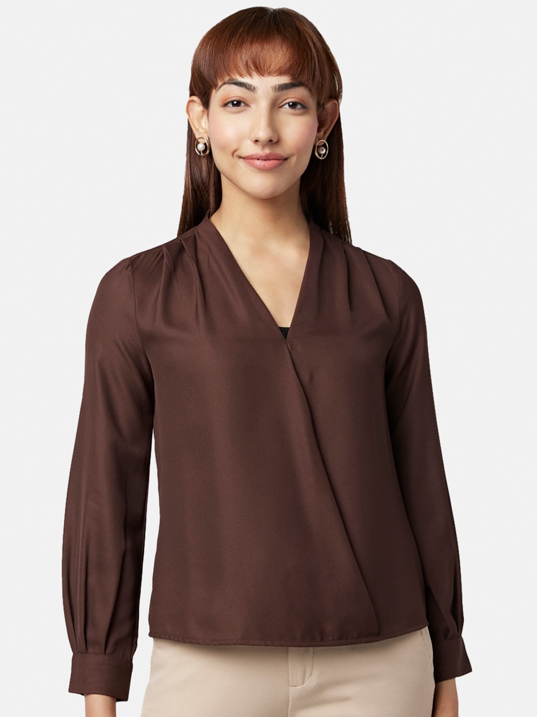 

Annabelle by Pantaloons Wrap Top, Brown