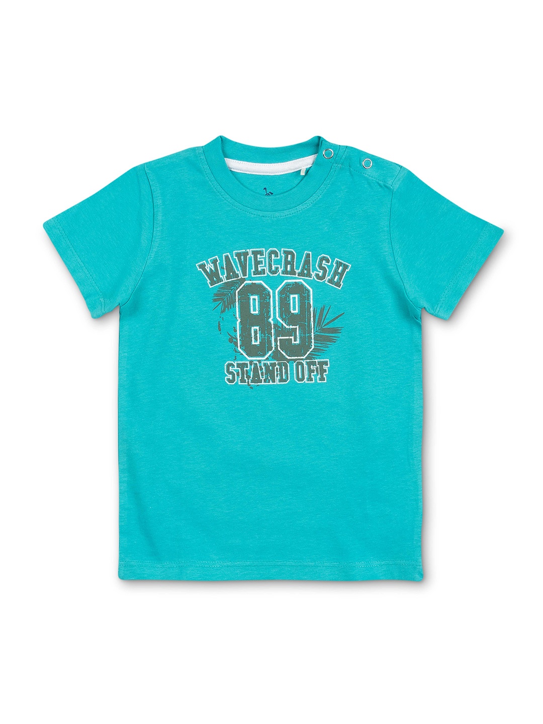 

Cuby Clubz Boys Typography Printed T-shirt, Teal