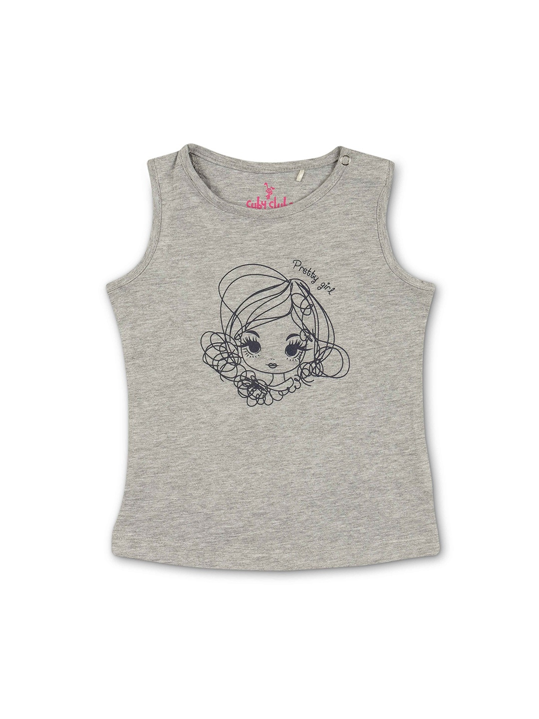 

Cuby Clubz Girls Printed Cotton T-shirt, Grey
