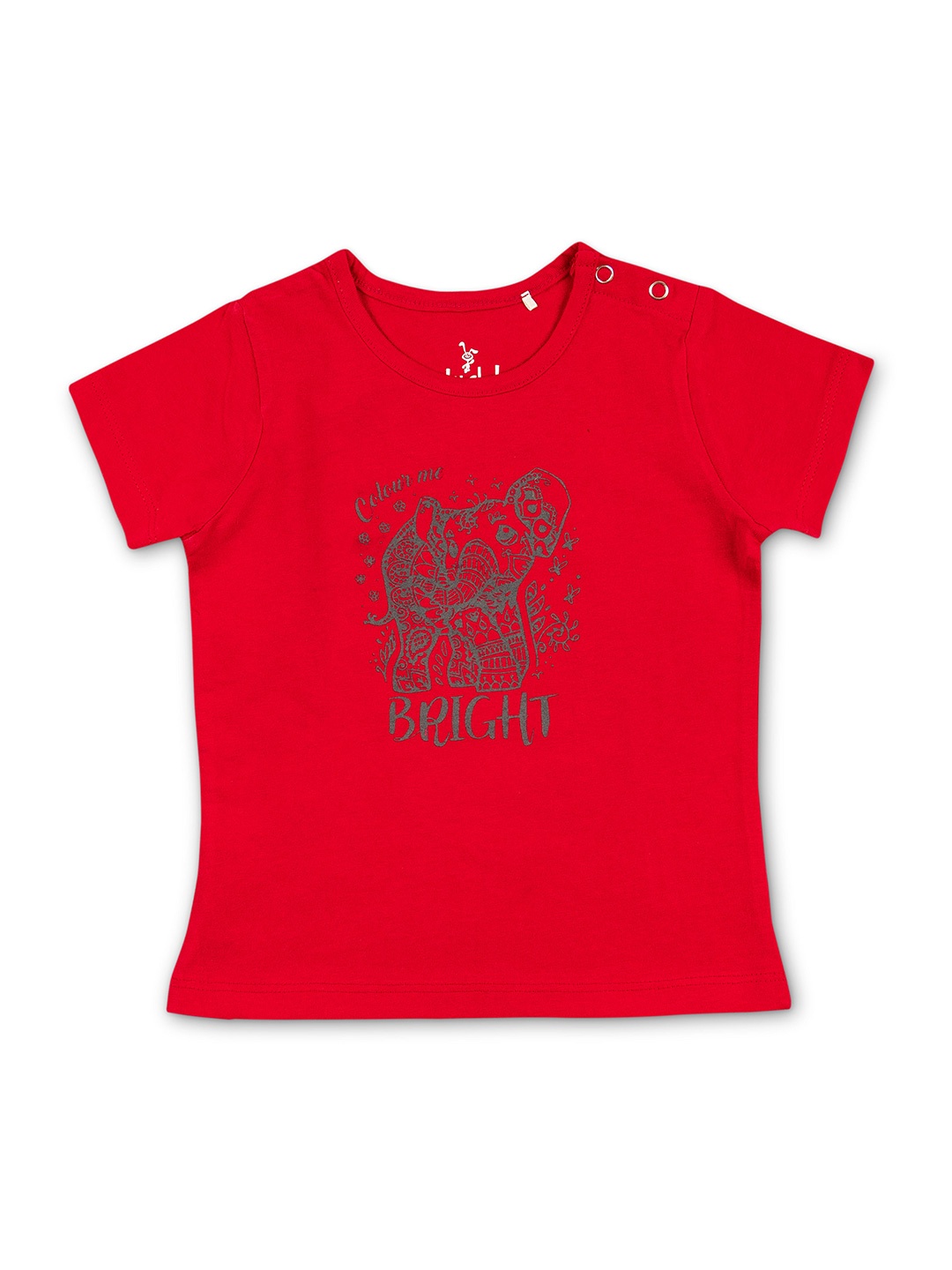 

Cuby Clubz Girls Printed Cotton T-shirt, Red