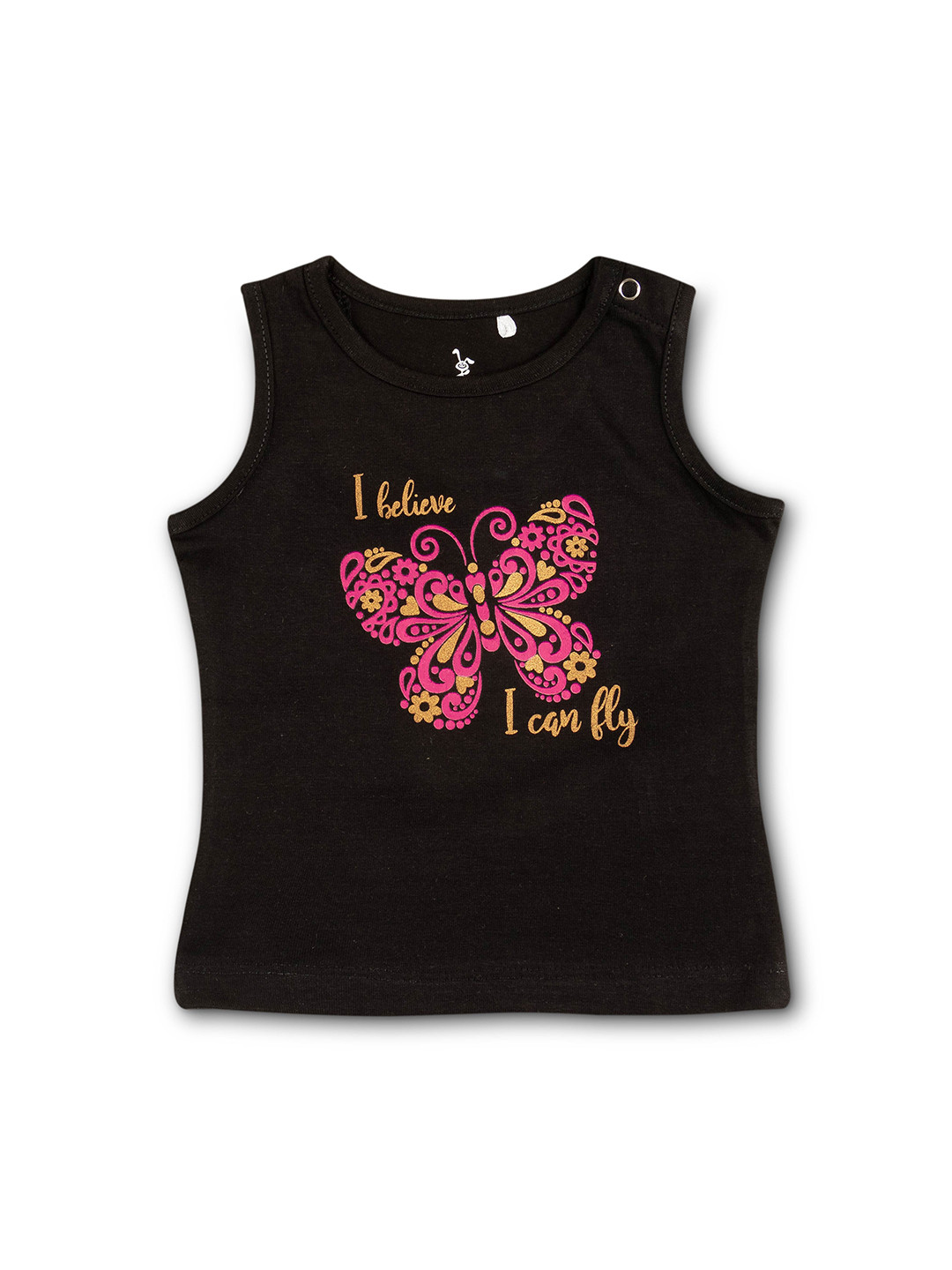 

Cuby Clubz Girls Printed Cotton T-shirt, Black