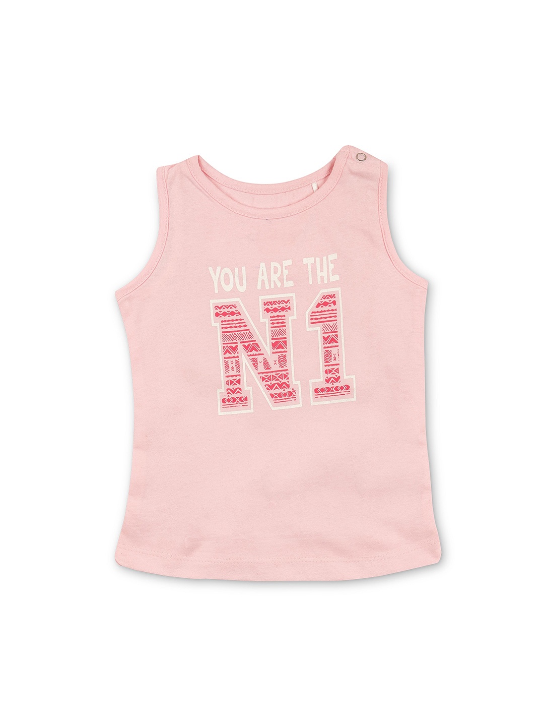 

Cuby Clubz Girls Typography Printed Cotton T-shirt, Pink