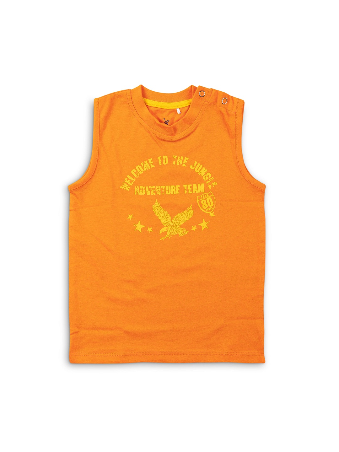 

Cuby Clubz Boys Typography Printed Cotton T-shirt, Orange