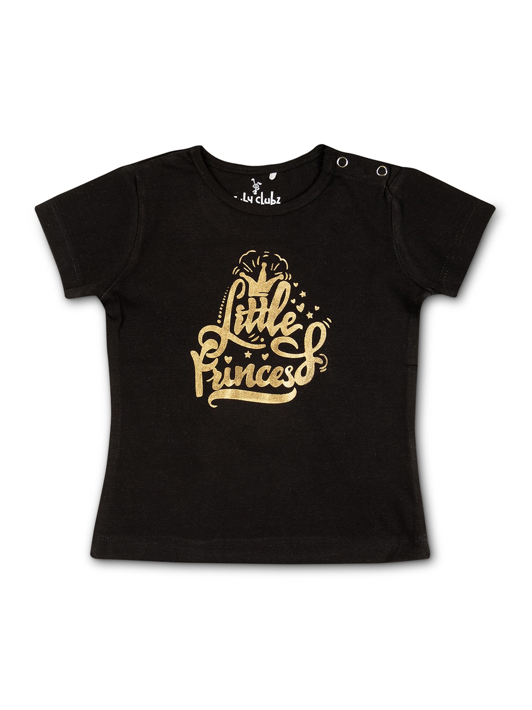 

Cuby Clubz Girls Typography Printed Cotton T-shirt, Black