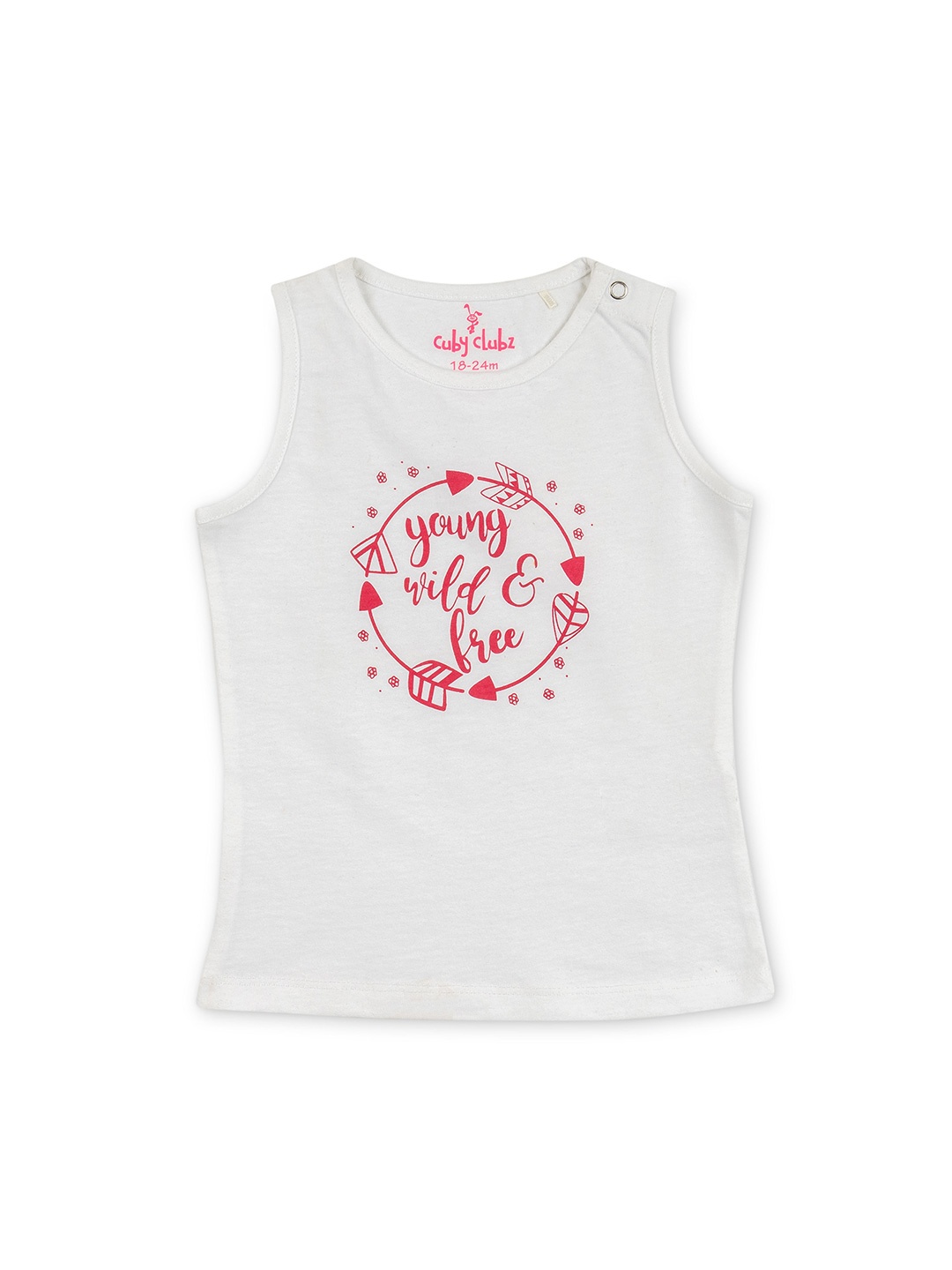 

Cuby Clubz Girls Cotton Printed T-shirt, White