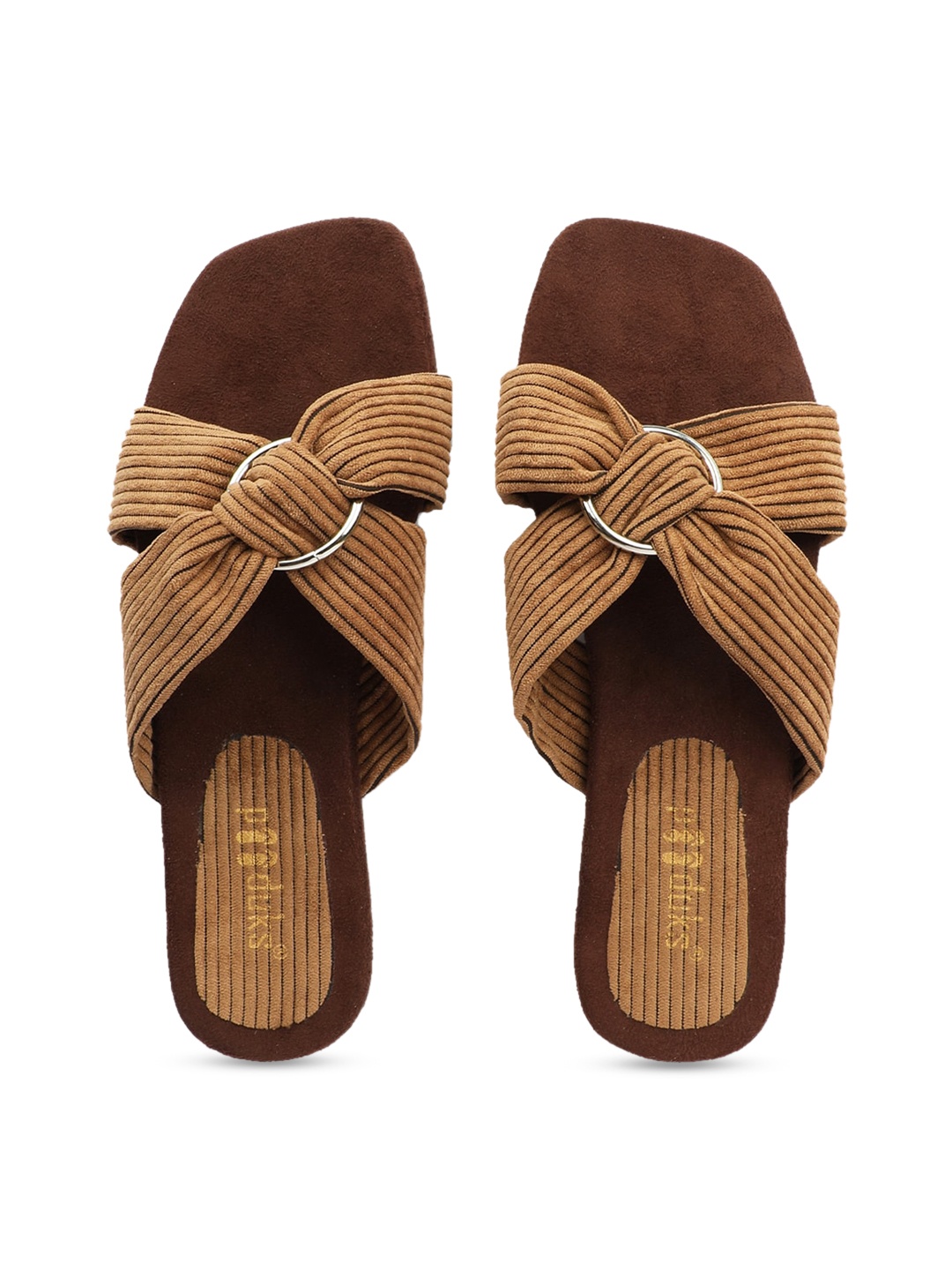 

Paaduks Women Open Toe Comfort Cusehioned Flats With Bows, Mustard