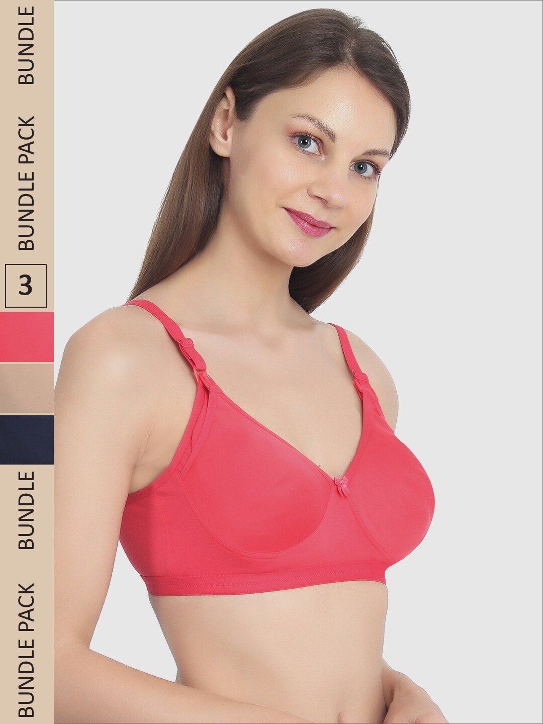 

Mylo Pack of 3 Non Padded Maternity Bra, Coral