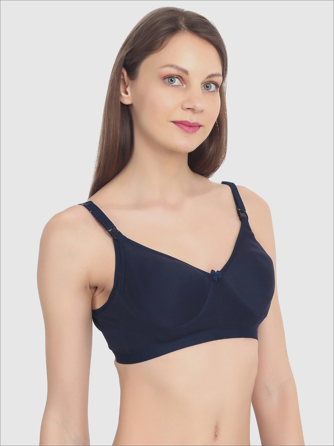 

Mylo Cotton Maternity Non Padded & Non Wired Nursing Bra, Navy blue