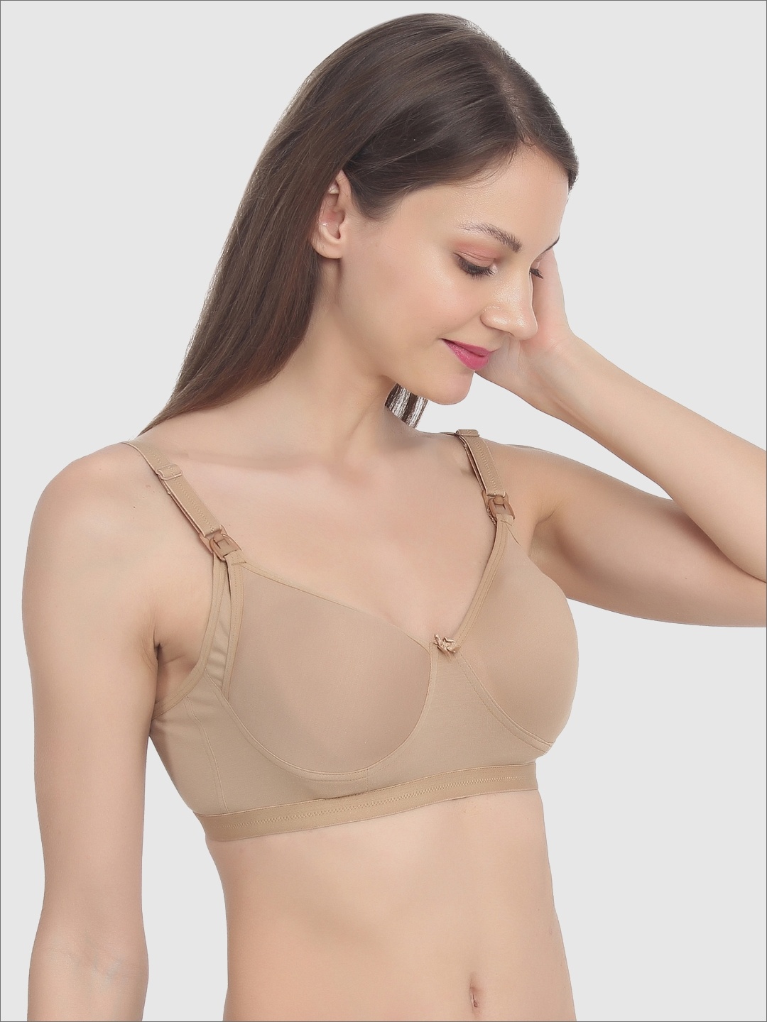 

Mylo Cotton Maternity Non Padded & Non Wired Nursing Bra, Beige