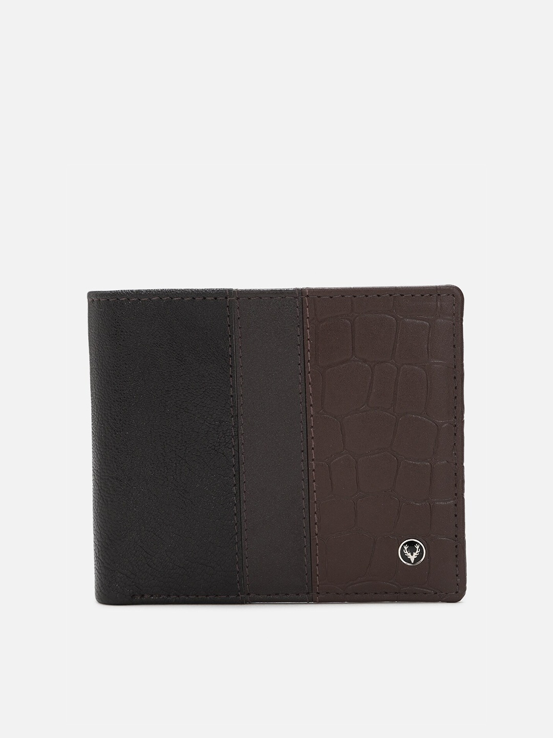 

Allen Solly Men Animal Textured Leather Two Fold Wallet, Brown