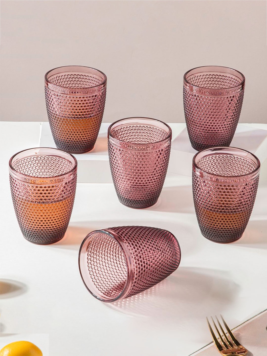 

Nestasia Mauve Set Of 6 Crystal Tumbler Glass 250 ml Each