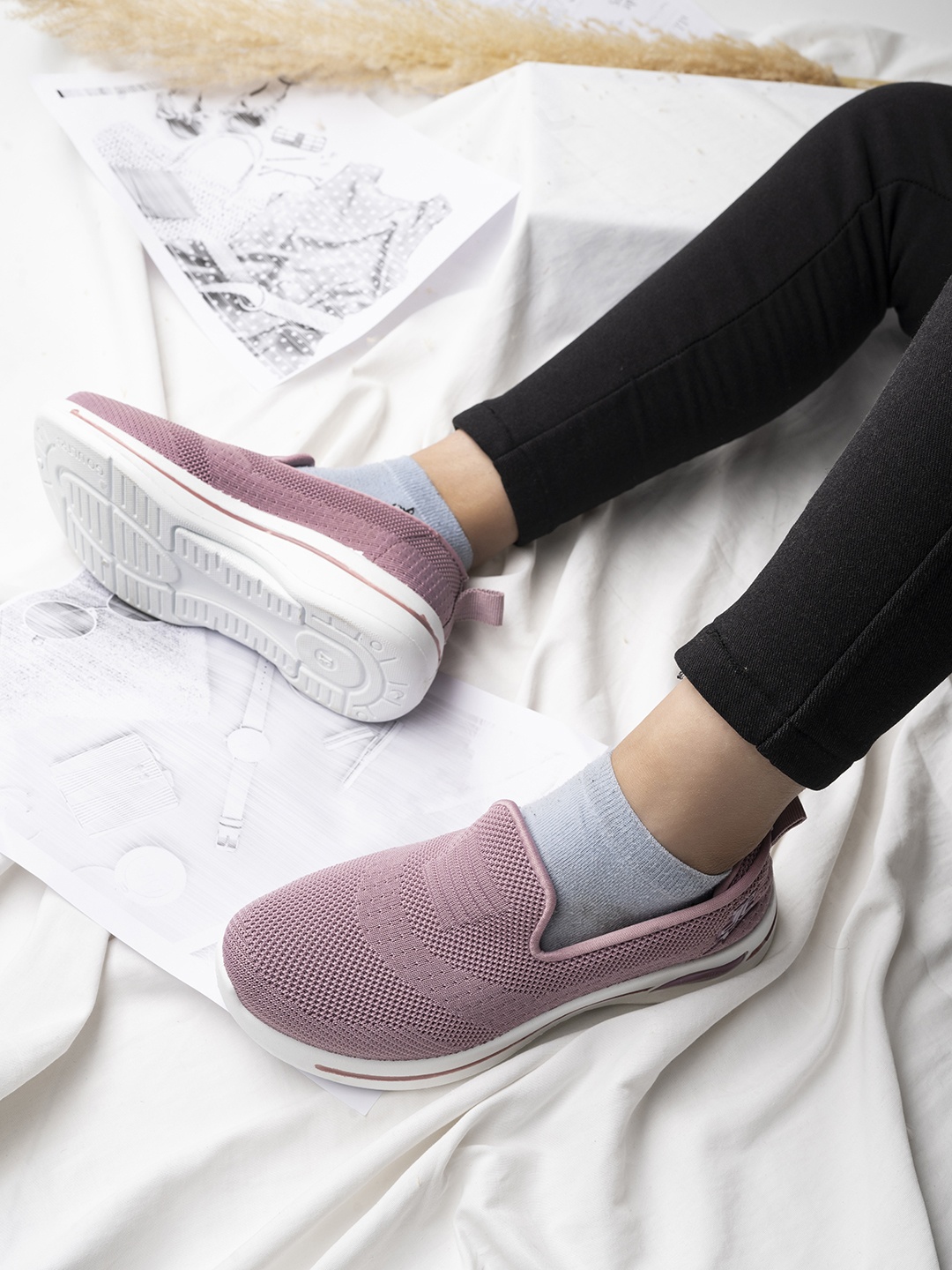 

Shoetopia Women Slip-On Sneakers, Mauve