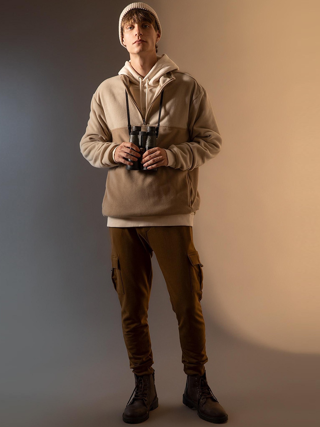

DeFacto Men Mid-Rise Regular Fit Cargos, Brown