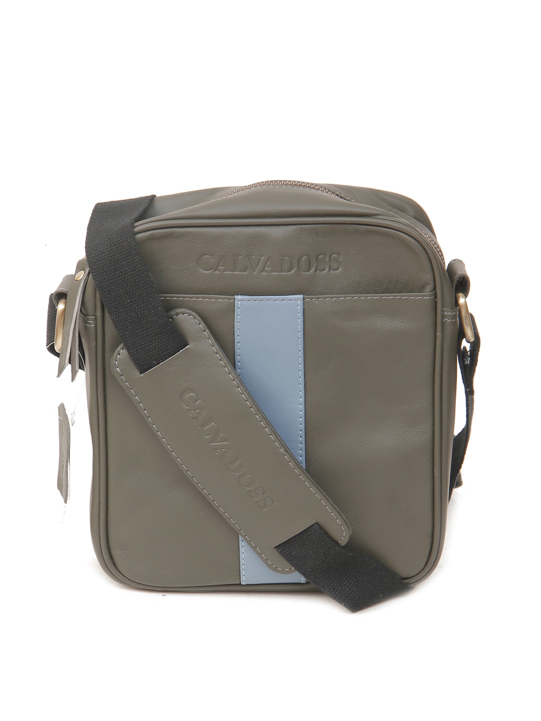 

Calvadoss Green Leather Structured Sling Bag