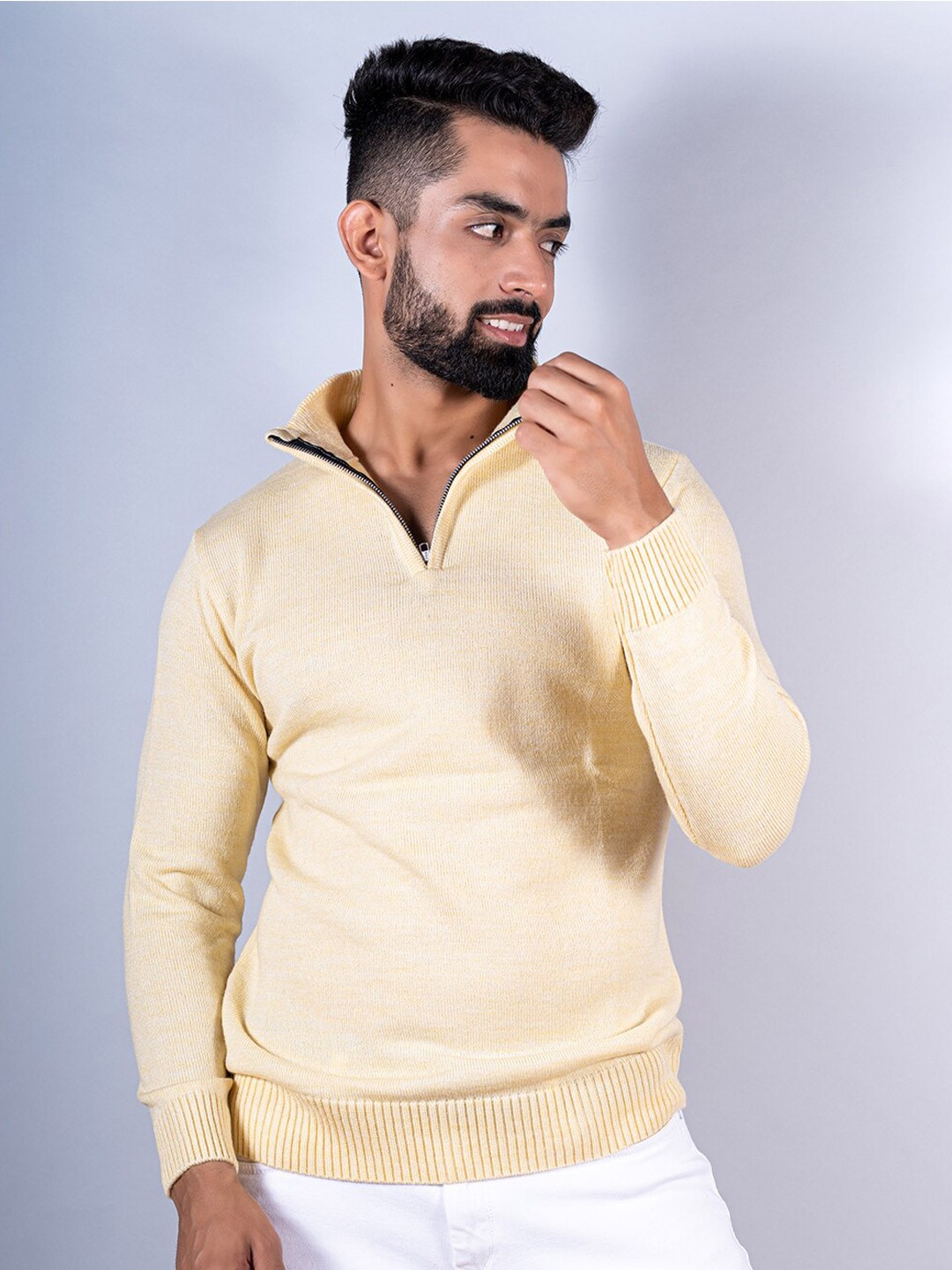 

Tistabene Men Wool Pullover Sweater, Beige