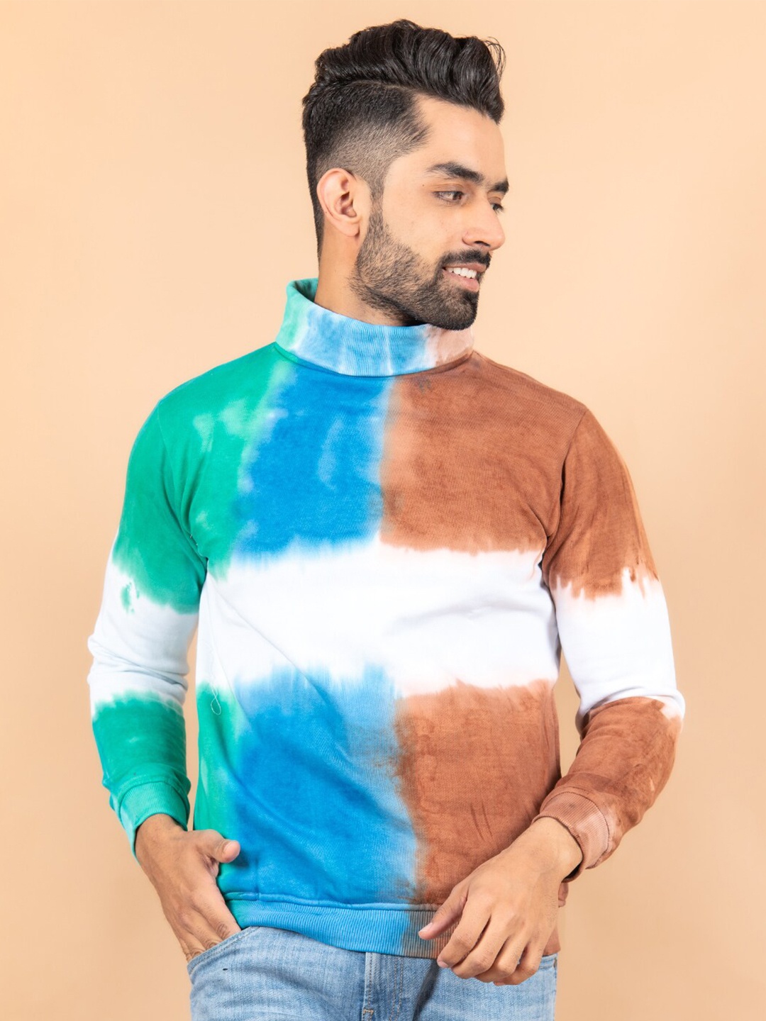 

Tistabene Men Turtle Neck Cotton Pullover Sweater, White