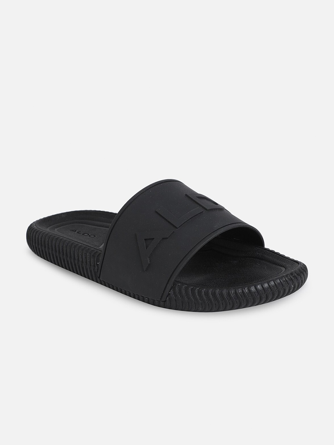 

ALDO Men Self Design Sliders, Black