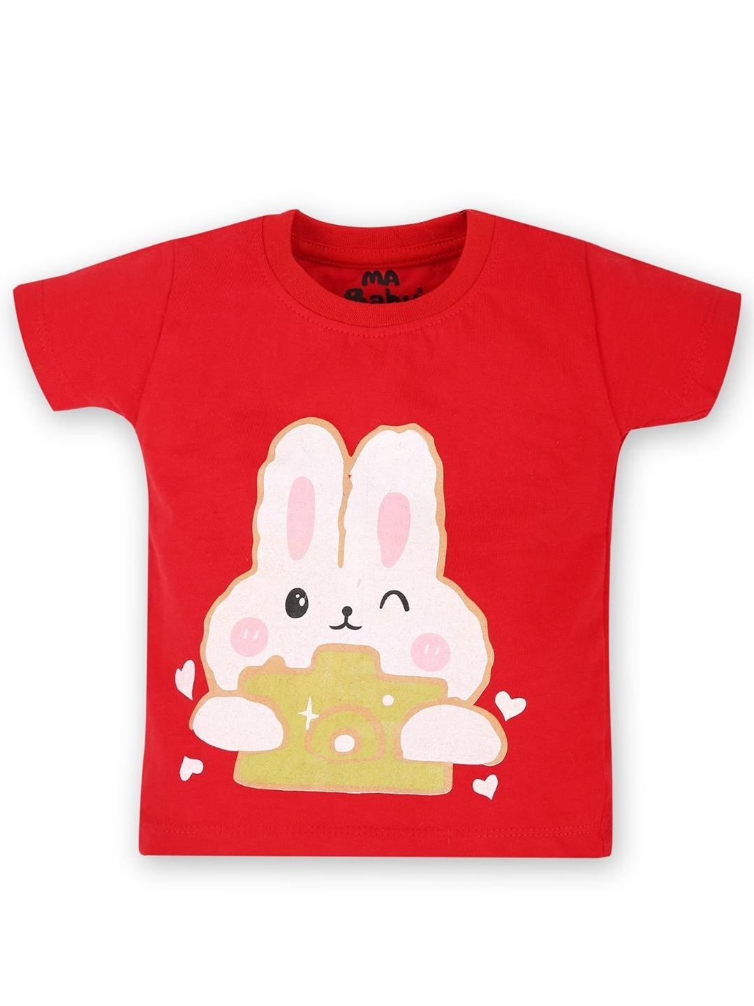 

MA Baby Boys Printed Pure Cotton Bio Finish T-shirt, Red