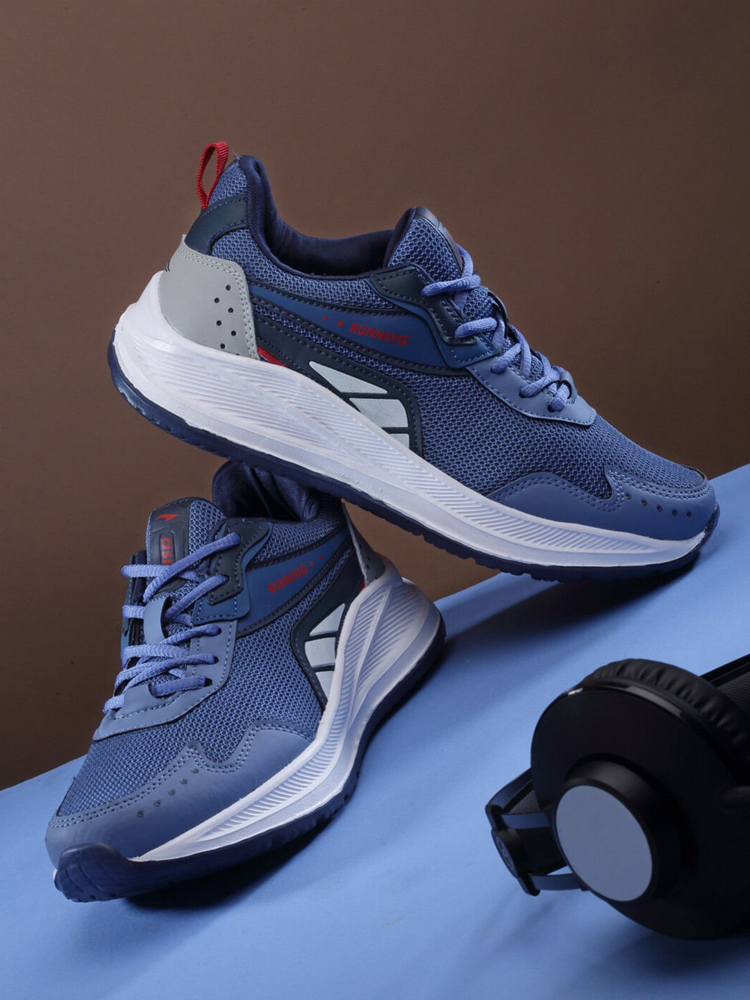 

ASIAN Men Mesh Running Non-Marking Shoes, Blue