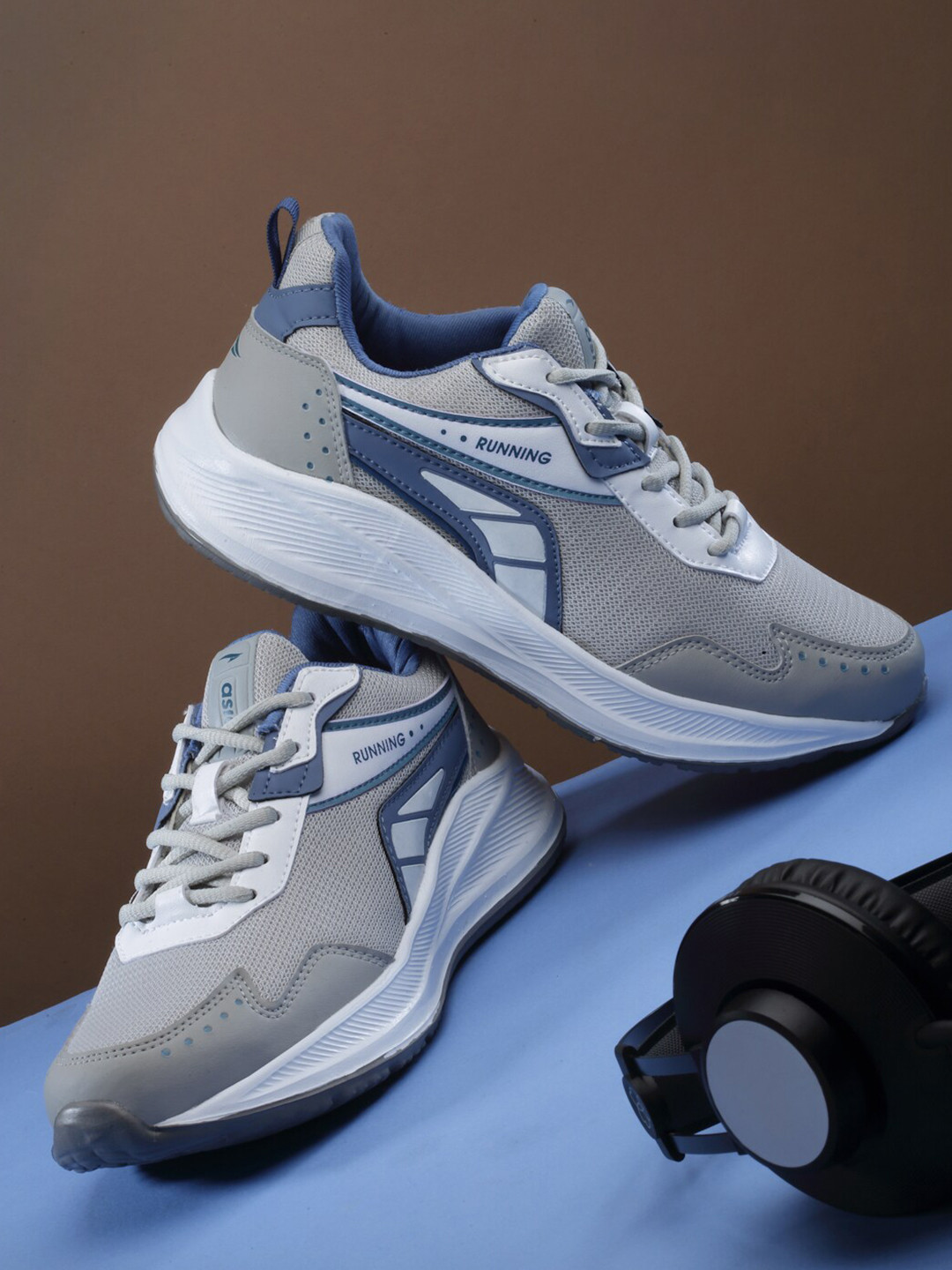 

ASIAN Men Mesh Running Non-Marking Shoes, Grey