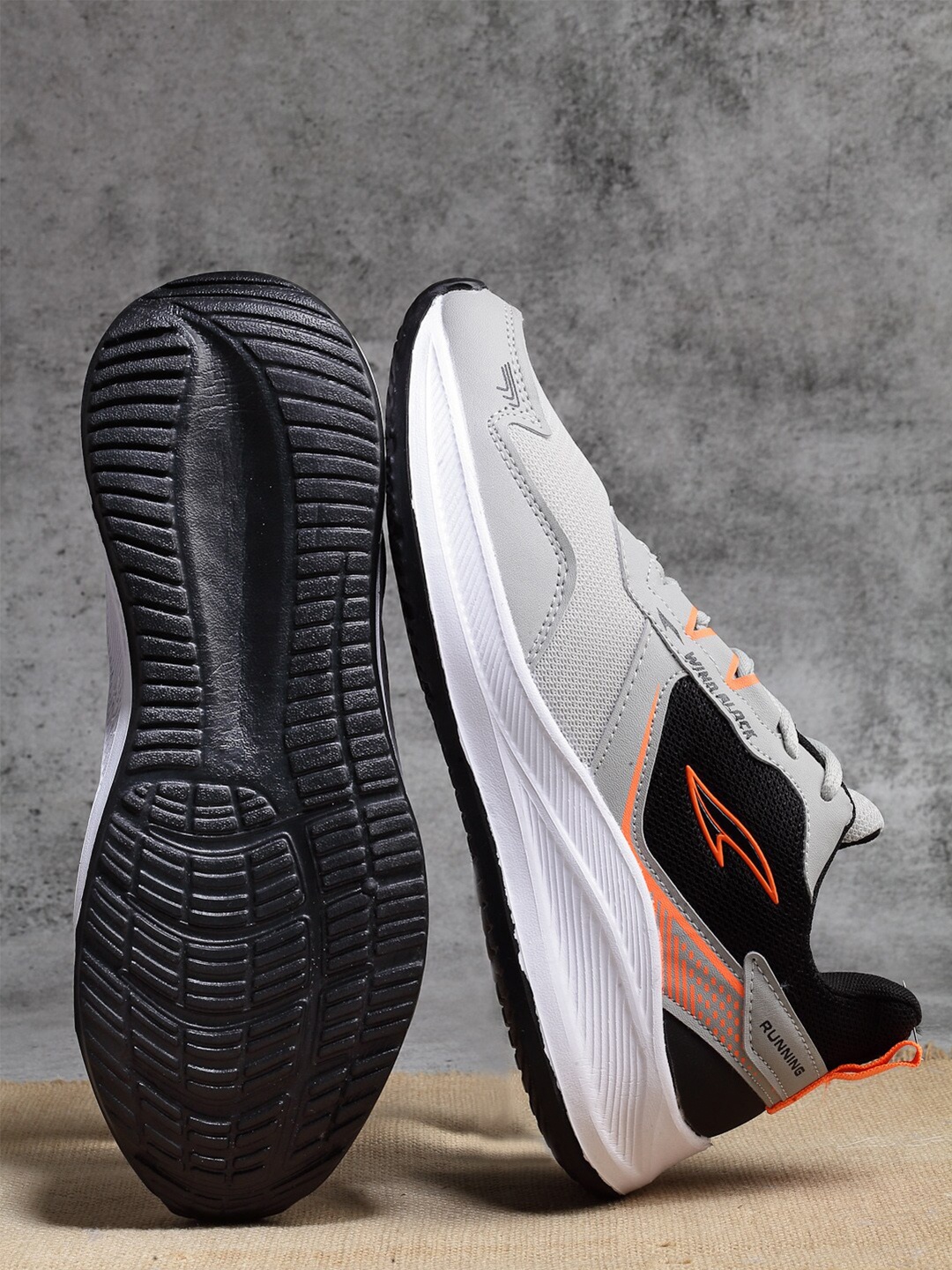 

ASIAN Men Grey Mesh Running Non-Marking Shoes