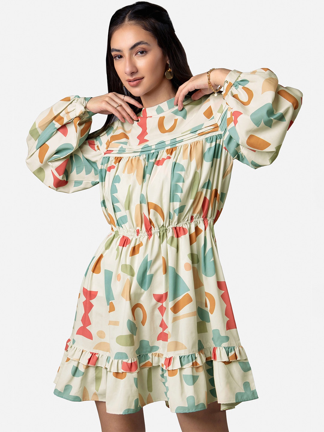 

NEOFAA Puff sleeve Dress, Off white