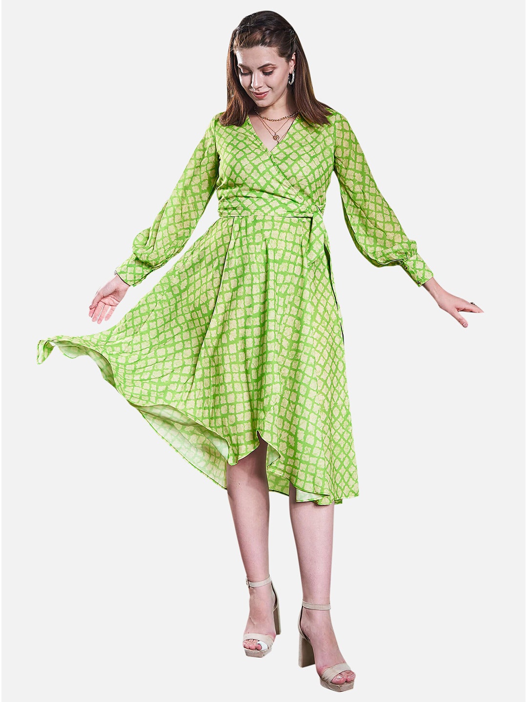 

NEOFAA Flared Dress, Green
