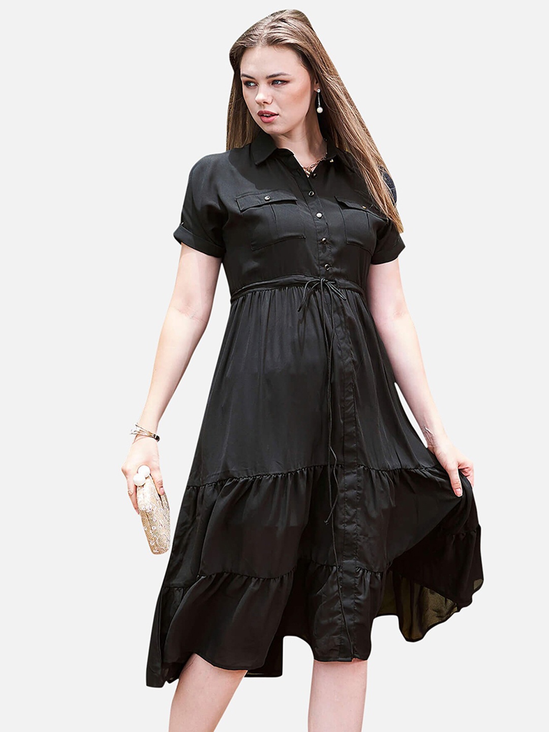 

NEOFAA Shirt Dress, Black
