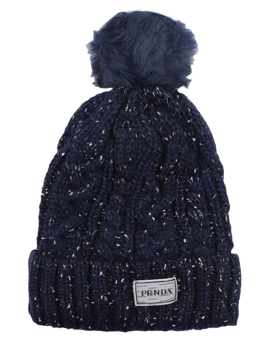 

YOUSTYLO Self Design Wool Beanie, Navy blue