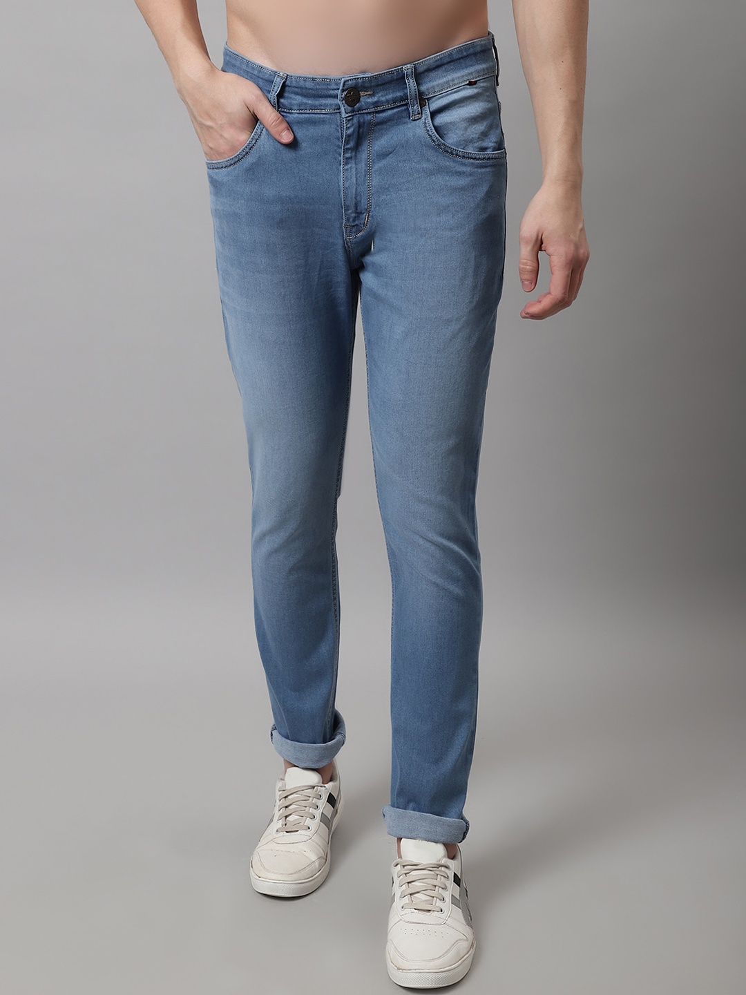 

Cantabil Men Cotton Clean Look Stretchable Jeans, Blue