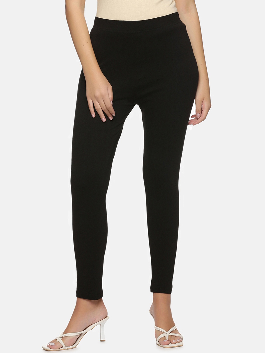 

NOT YET by us Women Ankle Length Leggings, Black