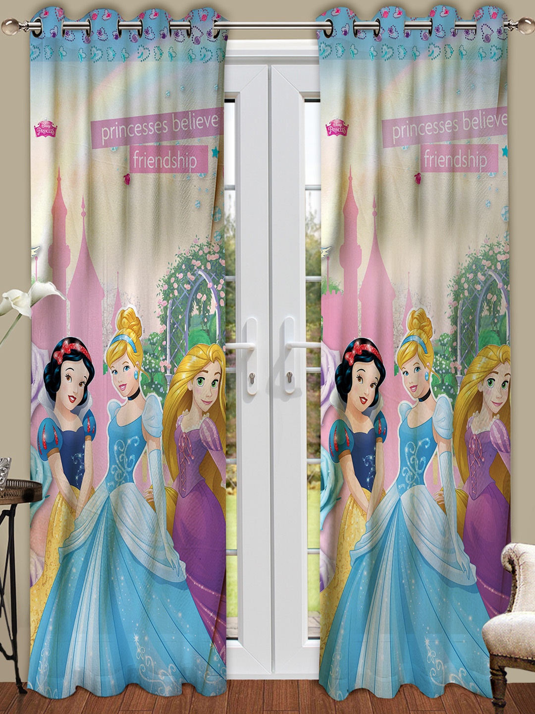 

Athom Trendz Kids Multicoloured Printed Single Long Door Curtain, Multi