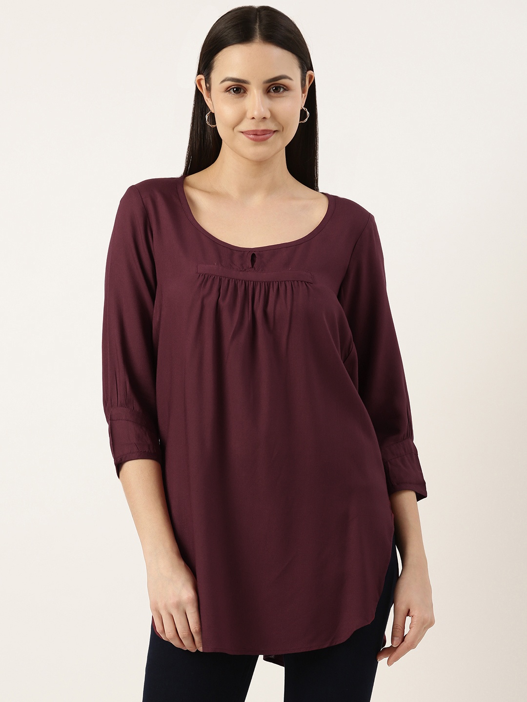

AMUKTI Viscose Rayon Tunic, Maroon