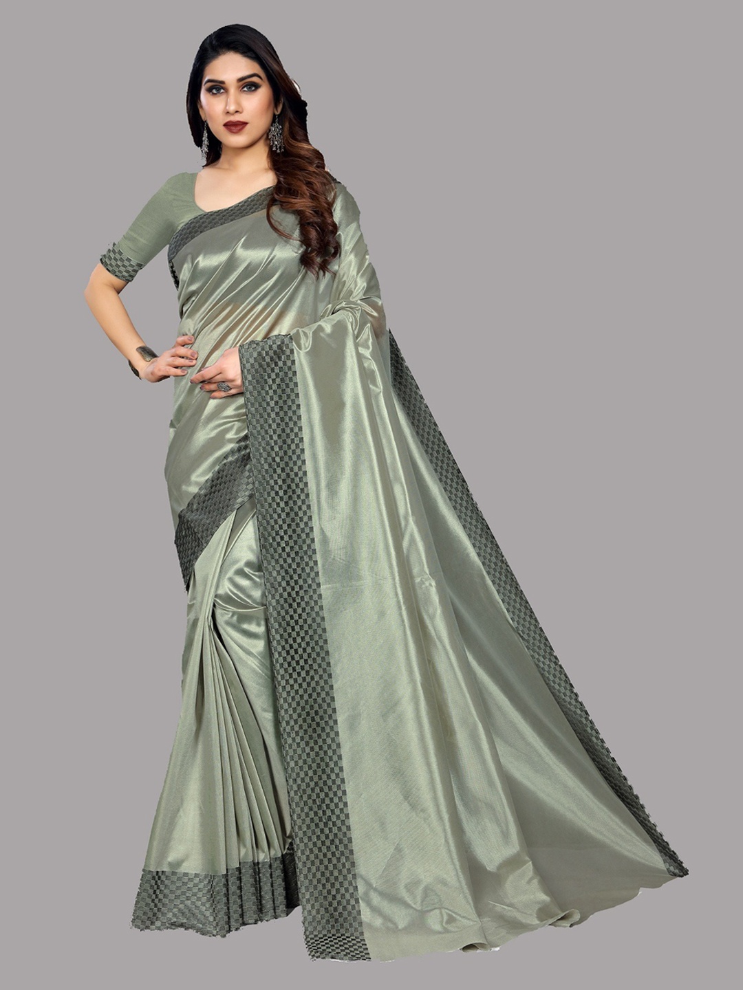 

YOYO Fashion Cotton Blend Saree, Grey