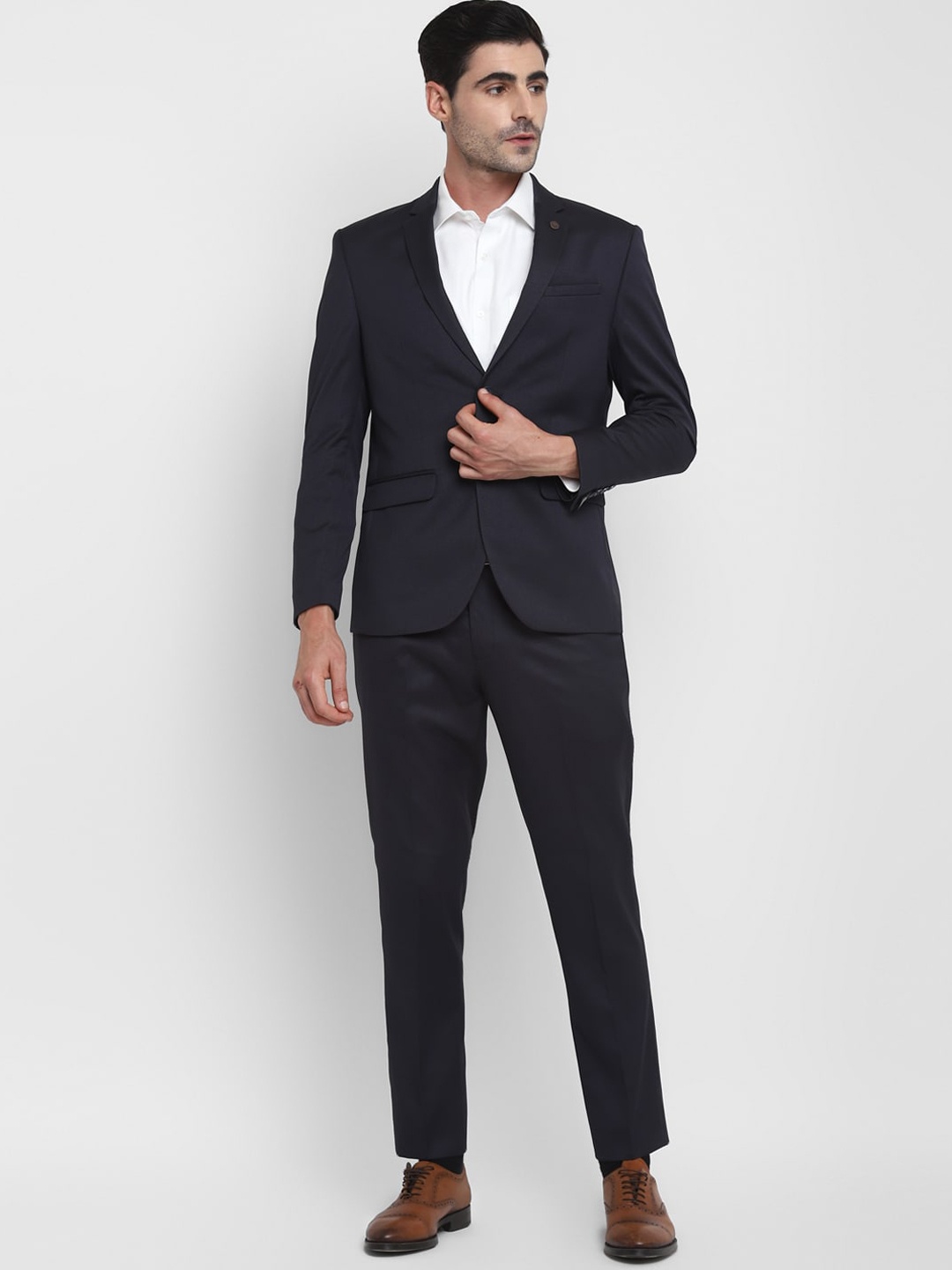 

Turtle Men Tailored Fit Single-Breasted Pure Cotton 2 Pcs Suit, Charcoal