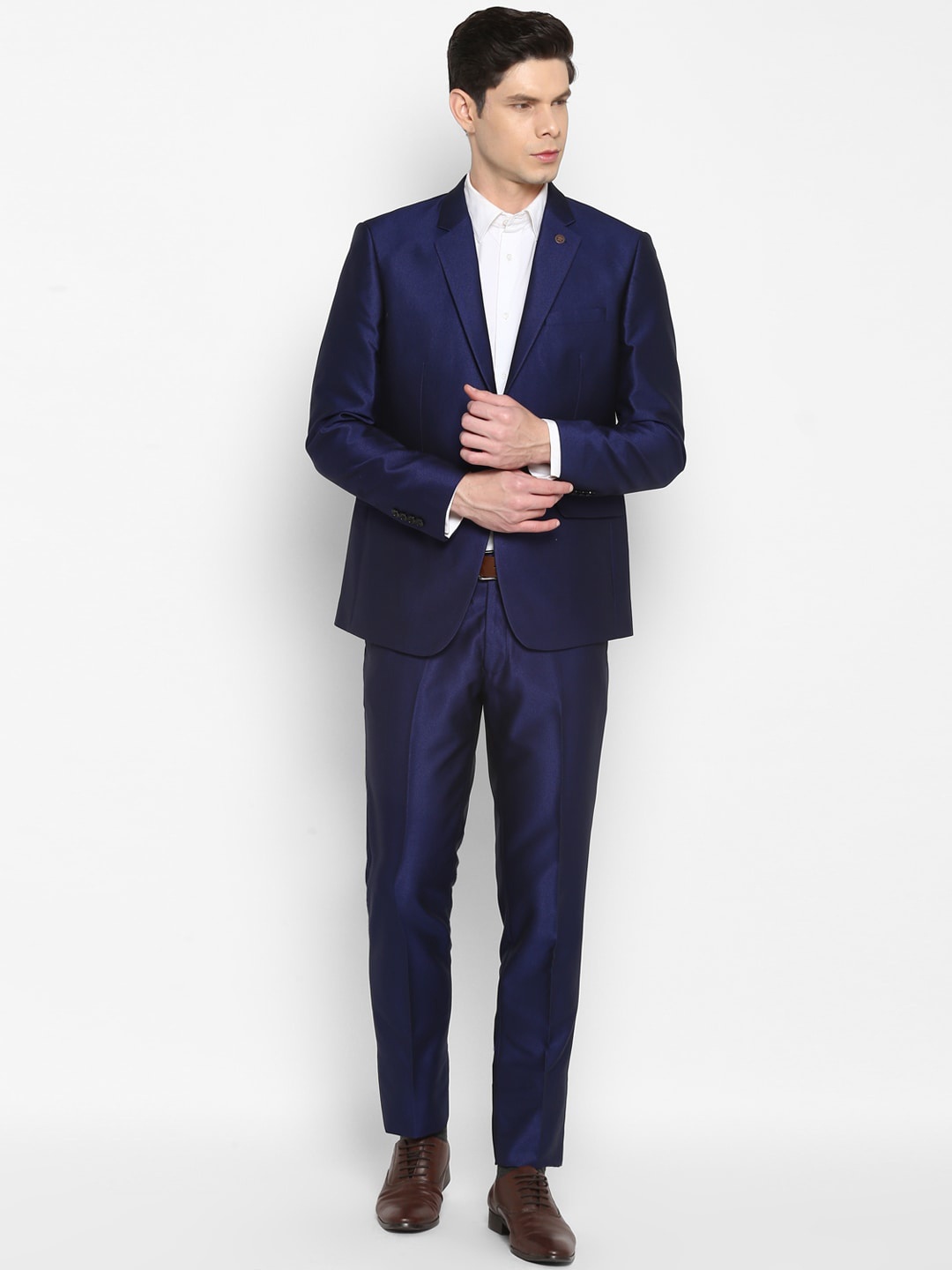 

Turtle Men Slim-Fit Single-Breasted 2Pcs Suit, Blue