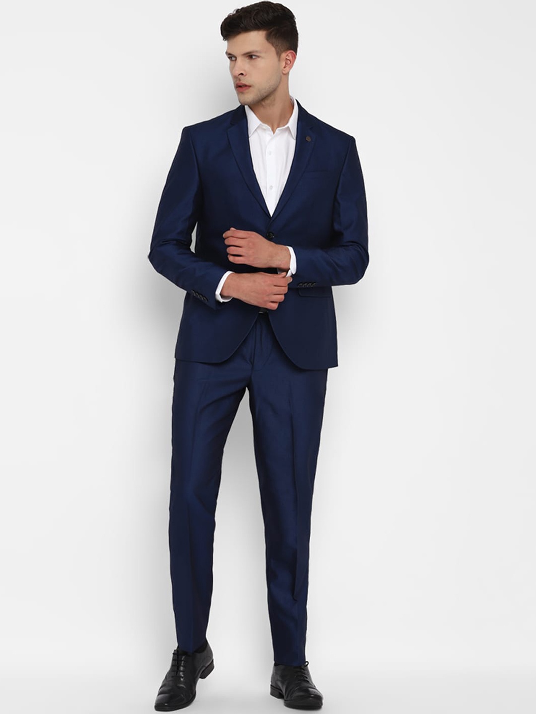 

Turtle Men Slim-fit Single-Breasted 2Pcs Formal Suit, Navy blue