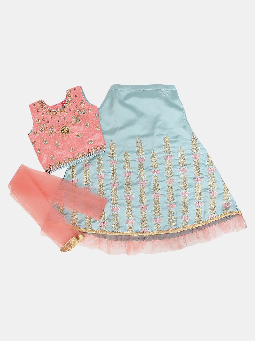 

V-Mart Girls Embroidered Lehenga & Choli With Dupatta, Pink