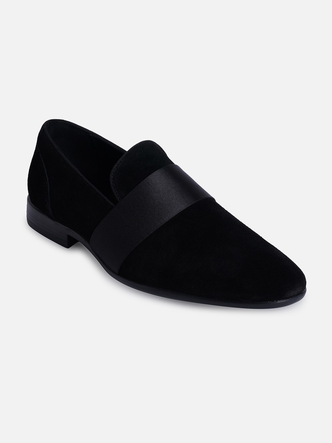 

ALDO Men Leather Formal Slip-On Shoes, Black
