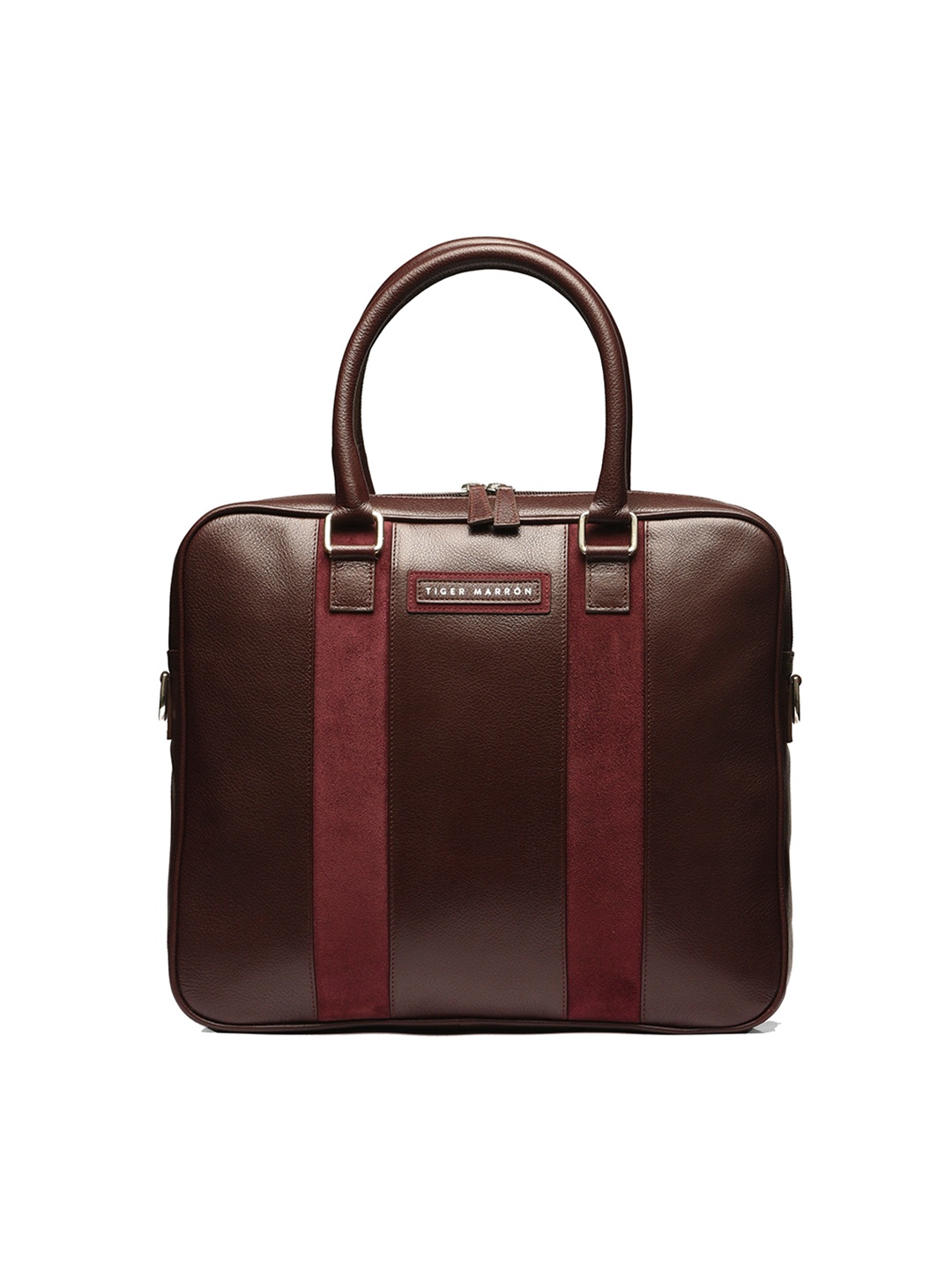 

TIGER MARRON Leather Laptop Bag, Maroon