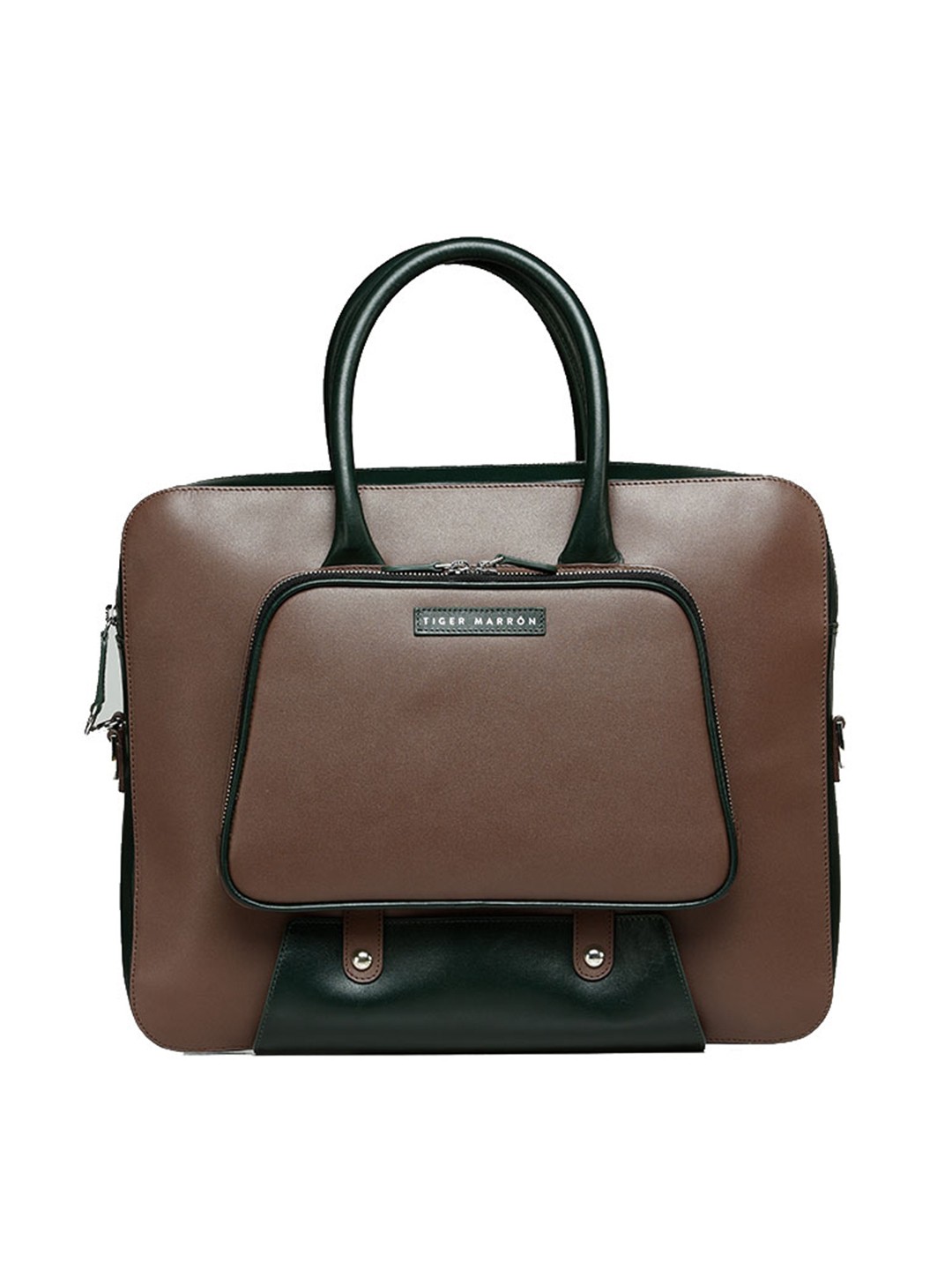 

TIGER MARRON Leather Laptop Bag, Tan