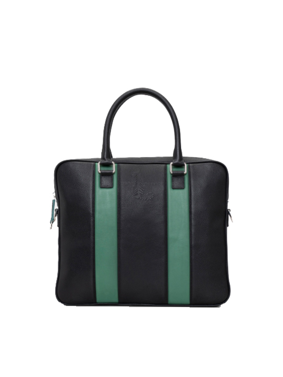

TIGER MARRON Leather Laptop Bag, Black