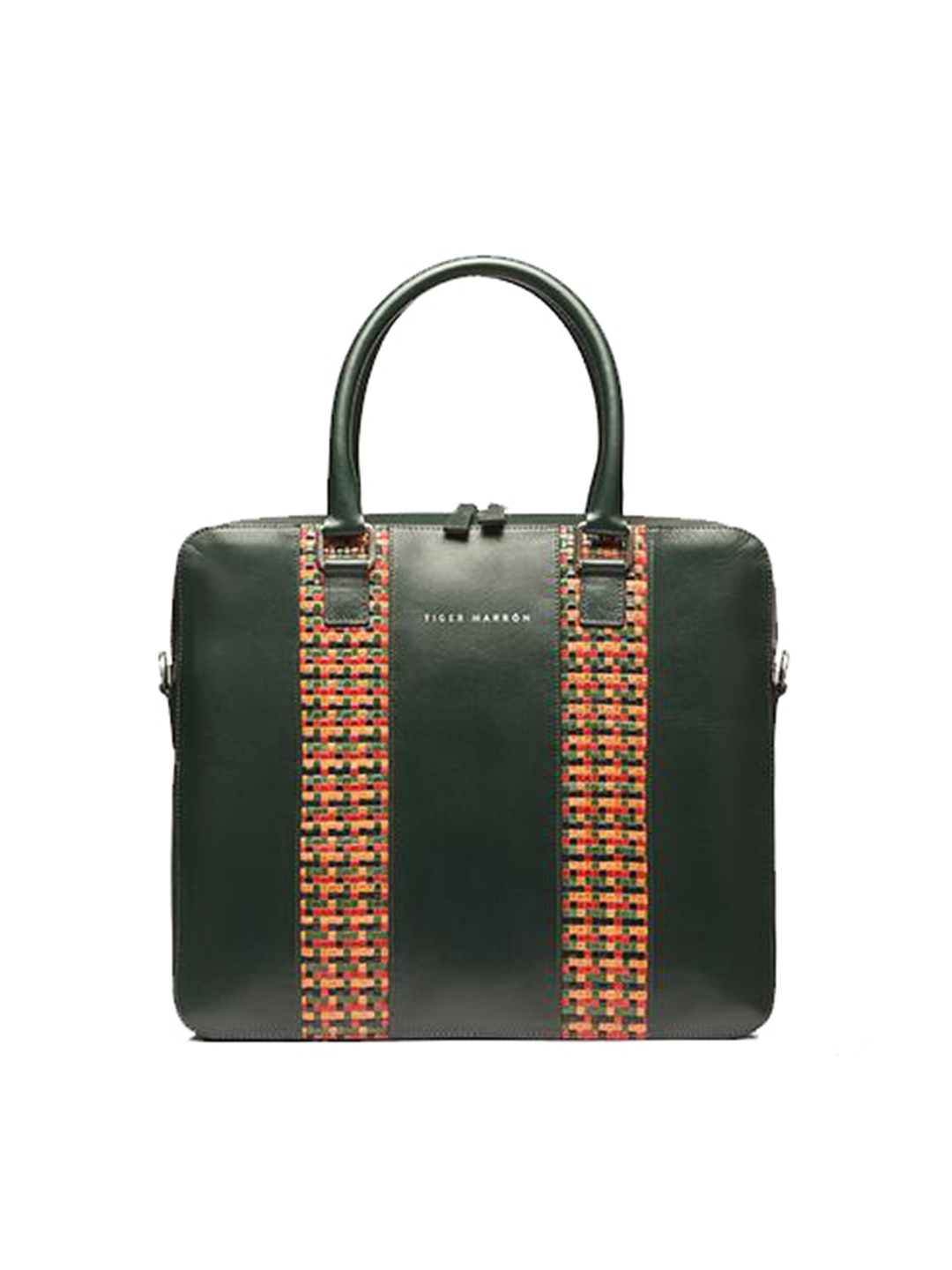 

TIGER MARRON Leather Laptop Bag, Green